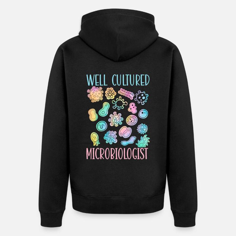 Microbiologiste bien cultivé Science Microbiologie - Veste à capuche bio Premium Unisexe - noir