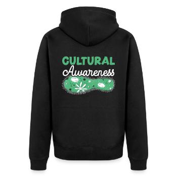 Cultural Awareness Science Microbiology Scientist - Unisex Premium Organic Zip Hoodie - black - Back - Nico (187cm)