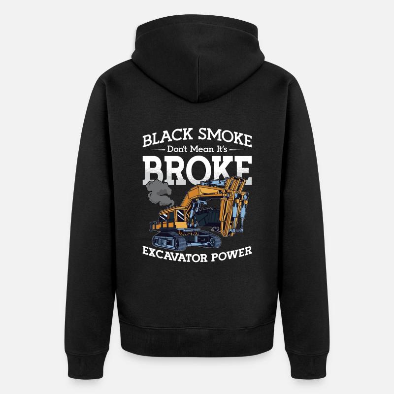 Baggern Baggerfahrer Bauarbeiter Bagger Geschenk - Unisex Premium Bio Zip Hoodie - Schwarz