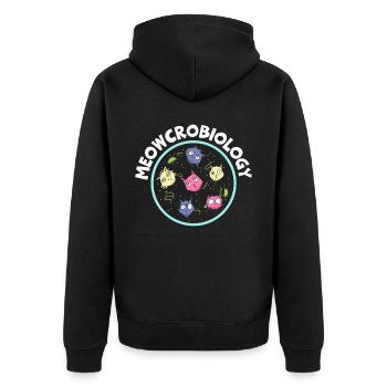 Meowcrobiologie Wissenschaft Mikrobiologie Wissenschaftler Katze - Unisex Premium Bio Zip Hoodie - Schwarz - Hinten - Nico (187cm)