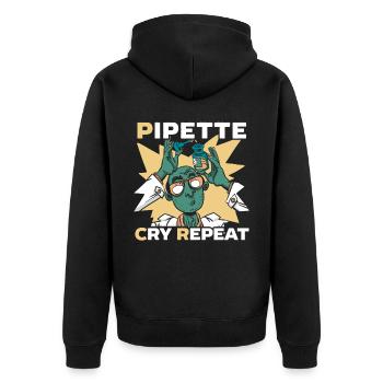 Pipette Cry Wiederholung Wissenschaft Mikrobiologie Wissenschaftler - Unisex Premium Bio Zip Hoodie - Schwarz - Hinten - Nico (187cm)