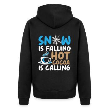 La neige tombe Le cacao chaud appelle le froid glacial - Veste à capuche bio Premium Unisexe - noir - Dos - Nico (187cm)