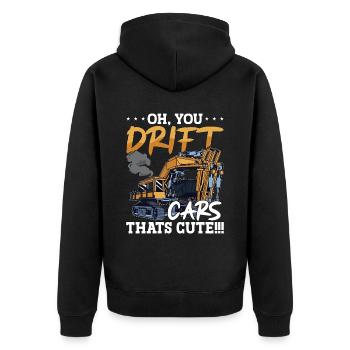 Excavators Excavator Drivers Workers Excavator Construction Gift - Unisex Premium Organic Zip Hoodie - black - Back - Nico (187cm)