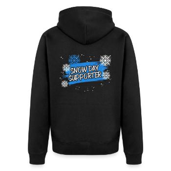 Snow Day Supporter Ice Cold Snowy Winter Season - Unisex Premium Organic Zip Hoodie - black - Back - Nico (187cm)