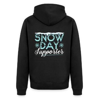 Snow Day Supporter Ice Cold Snowy Winter Season - Unisex Premium Organic Zip Hoodie - black - Back - Nico (187cm)