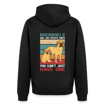 Boerboel Dog Owner Dog Lover Gift - Unisex Premium Organic Zip Hoodie - black - Back - Nico (187cm)