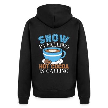 La neige tombe Le cacao chaud appelle le froid glacial - Veste à capuche bio Premium Unisexe - noir - Dos - Nico (187cm)