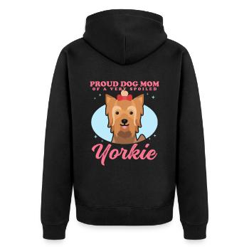 Yorkshire Terrier Maman Yorkie Chien Propriétaire Cadeau - Veste à capuche bio Premium Unisexe - noir - Dos - Nico (187cm)
