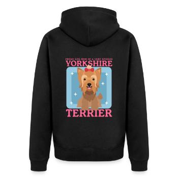 Yorkshire Terrier Maman Chien Propriétaire Cadeau - Veste à capuche bio Premium Unisexe - noir - Dos - Nico (187cm)