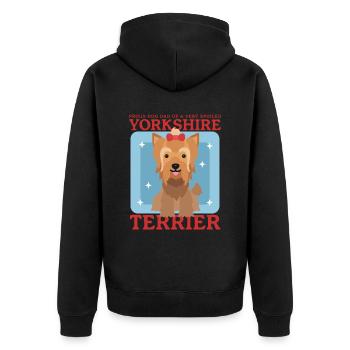 Yorkshire Terrier Papa Propriétaire de Chien Cadeau - Veste à capuche bio Premium Unisexe - noir - Dos - Nico (187cm)
