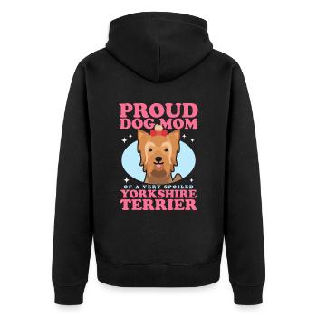 Yorkshire Terrier Maman Chien Chien Propriétaire Cadeau - Veste à capuche bio Premium Unisexe - noir - Dos - Nico (187cm)