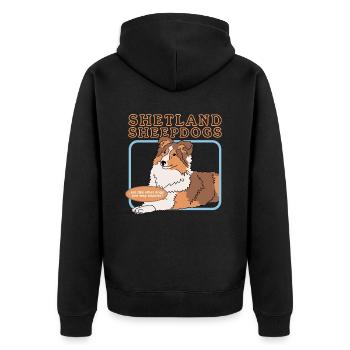 Chiens de berger Shetland | Cadeau de propriétaire de chien - Veste à capuche bio Premium Unisexe - noir - Dos - Nico (187cm)