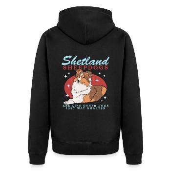 Shetland Sheepdog Sheltie Dog Owner Cadeau - Veste à capuche bio Premium Unisexe - noir - Dos - Nico (187cm)