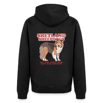 Shetland Sheepdog Dog Dog Propriétaire Cadeau - Veste à capuche bio Premium Unisexe - noir - Dos - Nico (187cm)