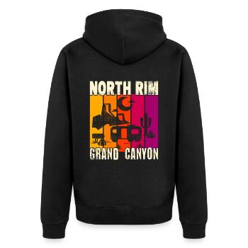 North Rim Grand Canyon Camping - Unisex Premium Organic Zip Hoodie - black - Back - Nico (187cm)