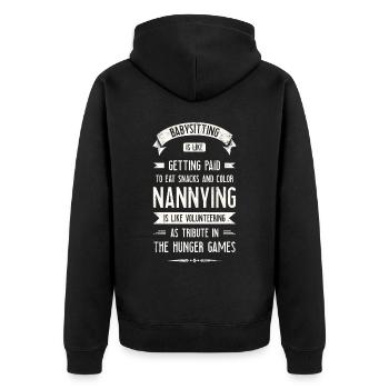Babysitting Is Like Getting Paid For Food - Unisex Premium Organic Zip Hoodie - black - Back - Nico (187cm)