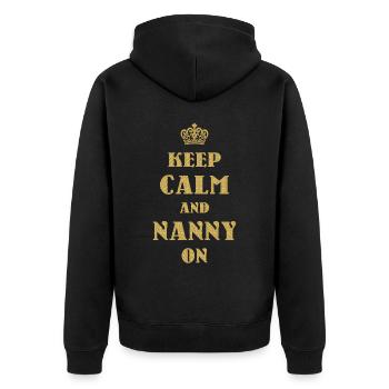 Restez calme et nounou pour grand-mère grand-mère - Veste à capuche bio Premium Unisexe - noir - Dos - Nico (187cm)