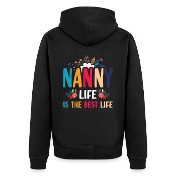 La vie de nounou est la meilleure vie pour grand-mère - Veste à capuche bio Premium Unisexe - noir - Dos - Nico (187cm)