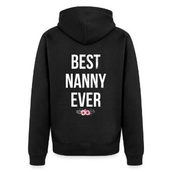 Meilleure nounou de tous les temps pour grand-mère grand-mère - Veste à capuche bio Premium Unisexe - noir - Dos - Nico (187cm)