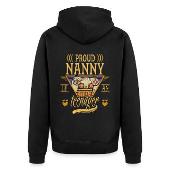 Stolzes Kindermädchen, Wenn Ein Offizieller - Unisex Premium Bio Zip Hoodie - Schwarz - Hinten - Nico (187cm)
