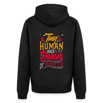 Tiny Human Snack Dealer Nanny Life pour grand-mère - Veste à capuche bio Premium Unisexe - noir - Dos - Nico (187cm)