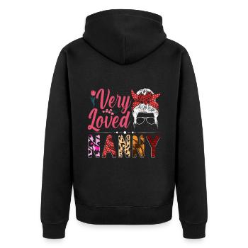 Very Beloved Nanny For Grandmother Grandma - Unisex Premium Organic Zip Hoodie - black - Back - Nico (187cm)