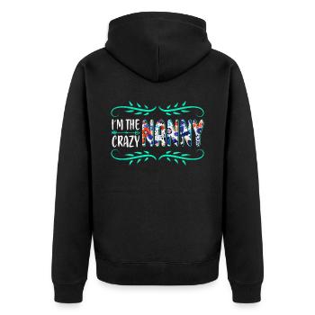 Je suis la nounou folle pour grand-mère grand-mère - Veste à capuche bio Premium Unisexe - noir - Dos - Nico (187cm)
