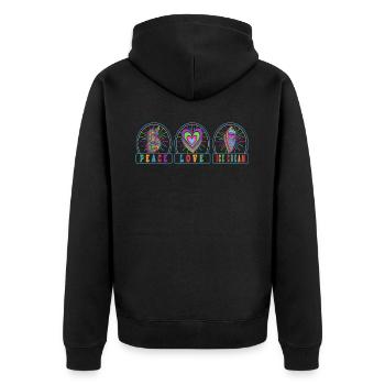 Crème glacée Peace Love pour les fans de bonbons surgelés - Veste à capuche bio Premium Unisexe - noir - Dos - Nico (187cm)