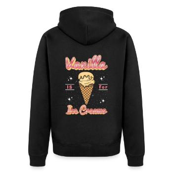 La vanille est pour les cornets de crème glacée pour les fans de bonbons surgelés - Veste à capuche bio Premium Unisexe - noir - Dos - Nico (187cm)