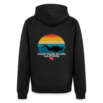 Coast Guard Island US Island Diving - Unisex Premium Organic Zip Hoodie - black - Back - Nico (187cm)