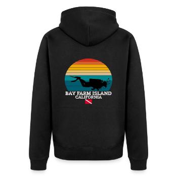 Bay Farm Island Plongée sur l’île des États-Unis - Veste à capuche bio Premium Unisexe - noir - Dos - Nico (187cm)