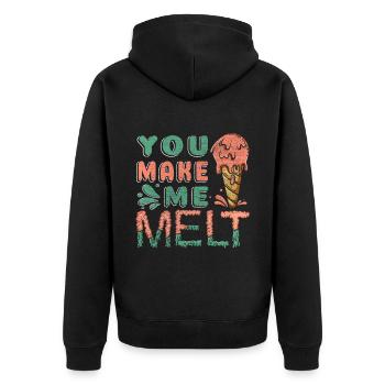 Tu me fais fondre pour Frozen Sweet Fan - Veste à capuche bio Premium Unisexe - noir - Dos - Nico (187cm)
