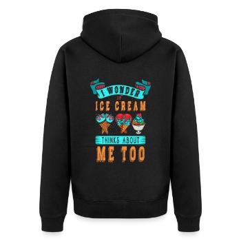 Je me demande si Ice Cream for Frozen et moi - Veste à capuche bio Premium Unisexe - noir - Dos - Nico (187cm)