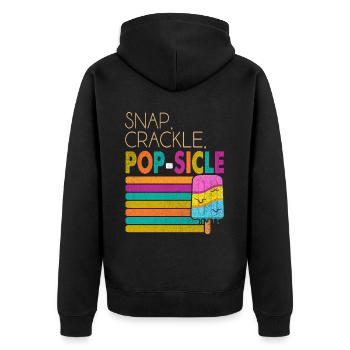 Snap Crackle Pop-sicle Für Gefrorenen Süßen Fan - Unisex Premium Bio Zip Hoodie - Schwarz - Hinten - Nico (187cm)