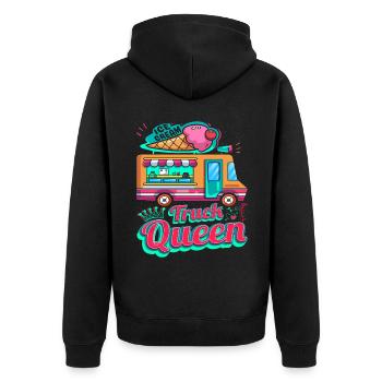 Eiswagen-königin Für Gefrorenen Süßen Fan - Unisex Premium Bio Zip Hoodie - Schwarz - Hinten - Nico (187cm)