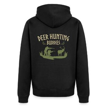 Chasse au cerf chasseur de cerfs - Veste à capuche bio Premium Unisexe - noir - Dos - Nico (187cm)