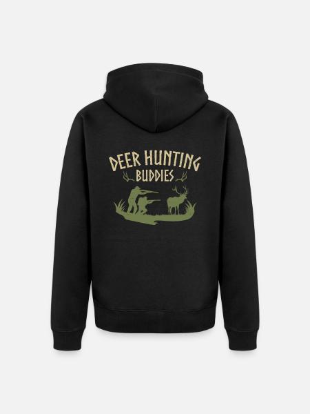 Buck Deer Hunting Hunter Deer - Unisex Premium Bio Zip Hoodie - Schwarz