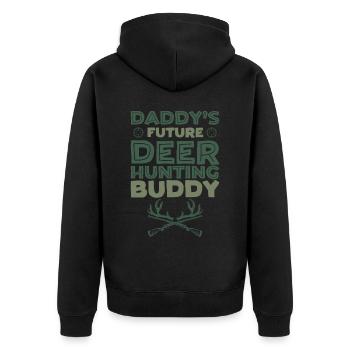 Buck Deer Hunting Hunter Kid - Unisex Premium Organic Zip Hoodie - black - Back - Nico (187cm)