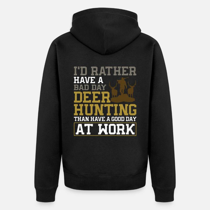 Chasseur de cerfs buck J’aurais - Veste à capuche bio Premium Unisexe - noir