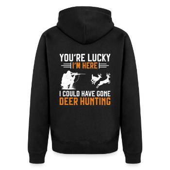 Chasseur de cerfs Buck Vous êtes - Veste à capuche bio Premium Unisexe - noir - Dos - Nico (187cm)
