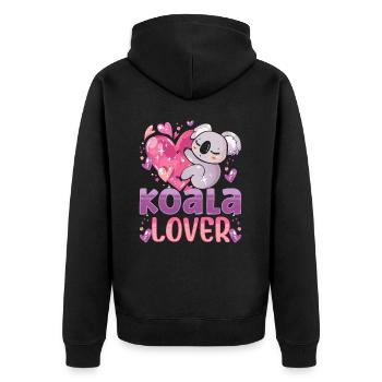 Koala Liebhaber Koalas Koalabär Süß Tier - Unisex Premium Bio Zip Hoodie - Schwarz - Hinten - Nico (187cm)