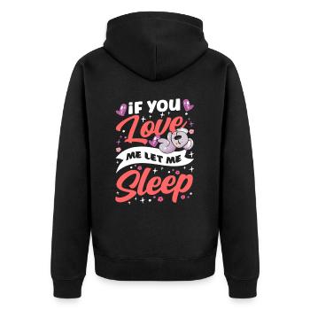 Si tu m’aimes, laisse-moi dormir Koala - Veste à capuche bio Premium Unisexe - noir - Dos - Nico (187cm)