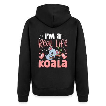 I Am A Real Koala Sweet Koala Bear Koalas Animal - Unisex Premium Organic Zip Hoodie - black - Back - Nico (187cm)
