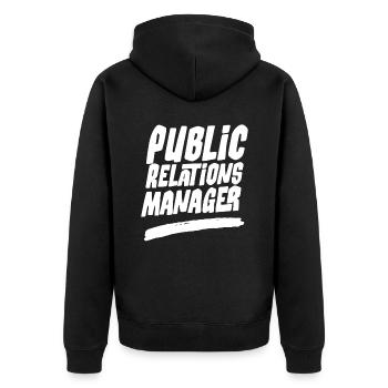 Manager Für Öffentlichkeitsarbeit Job PR Beruf - Unisex Premium Bio Zip Hoodie - Schwarz - Hinten - Nico (187cm)