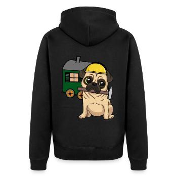 Chantier de construction Artisan Chien Carlin Construction Camion Job Hammer - Veste à capuche bio Premium Unisexe - noir - Dos - Nico (187cm)