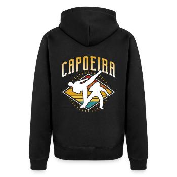 Entraînement de Capoeira Arts Martiaux Brésiliens Hobby - Veste à capuche bio Premium Unisexe - noir - Dos - Nico (187cm)