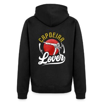 Capoeira Lovers Hobby Martial Arts Brazilian - Unisex Premium Organic Zip Hoodie - black - Back - Nico (187cm)