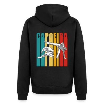 Entraînement de Capoeira Arts Martiaux Brésiliens Hobby - Veste à capuche bio Premium Unisexe - noir - Dos - Nico (187cm)