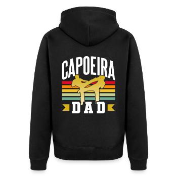 Capoeira Father Martial Arts Brazilian Hobby - Unisex Premium Organic Zip Hoodie - black - Back - Nico (187cm)