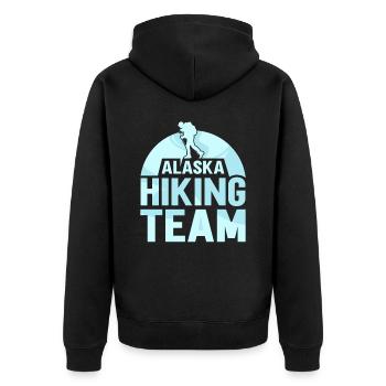 Alaska Hiking Team Hikers Hiking Hike - Unisex Premium Organic Zip Hoodie - black - Back - Nico (187cm)